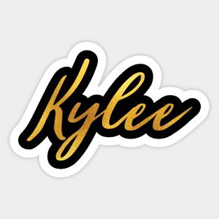 Kylee Name Hand Lettering in Faux Gold Letters Sticker